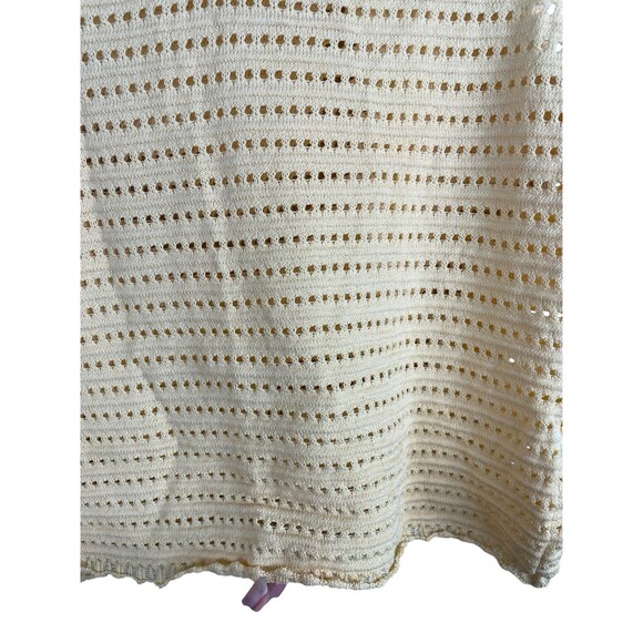 St John Collection Butter Yellow Shirt Tank Crochet Eyelet Top Womens Medium - Picture 4 of 12